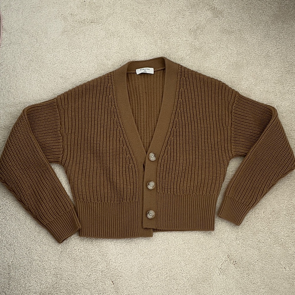Aritzia Babaton Tan Knit Cardigan